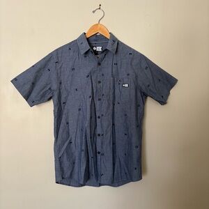 Salty Crew Navy Casual Button Down Shirt Short Sleeve